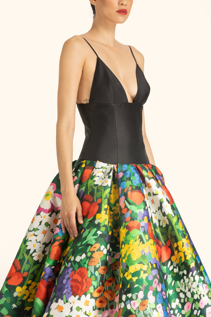 Dropwaisted Printed Gown