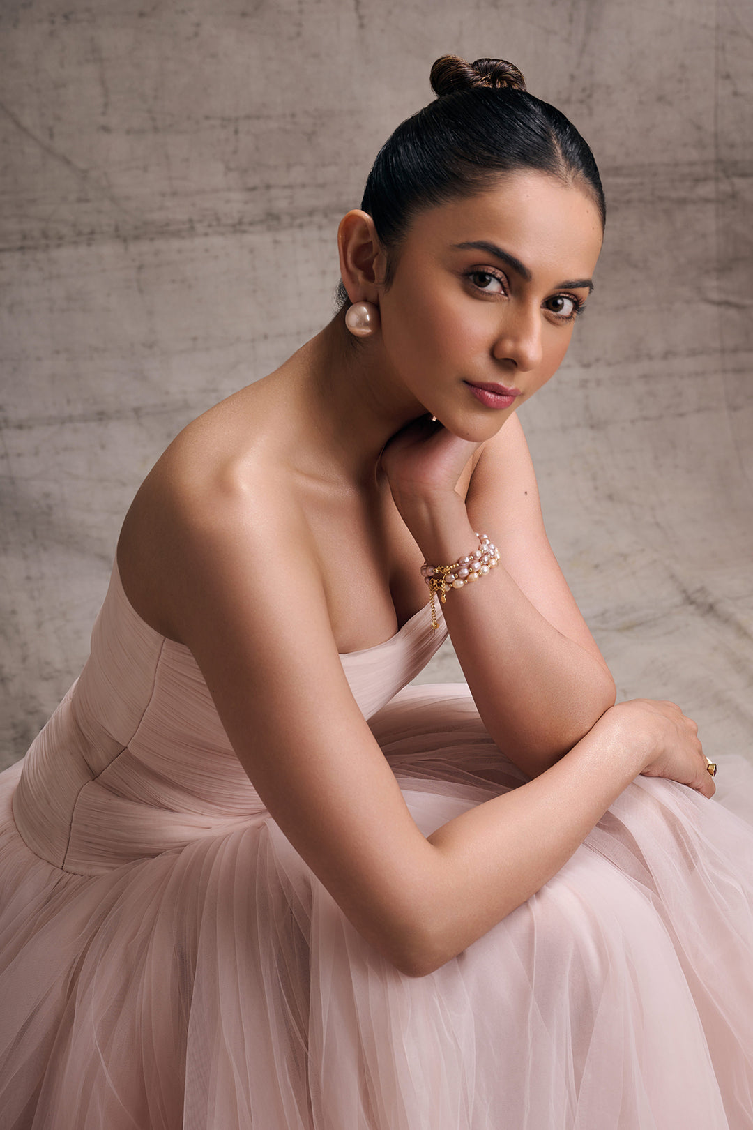 Pale Pink Strapless Gown Gauri and Nainika Pale Pink Strapless Gown Gauri and Nainika