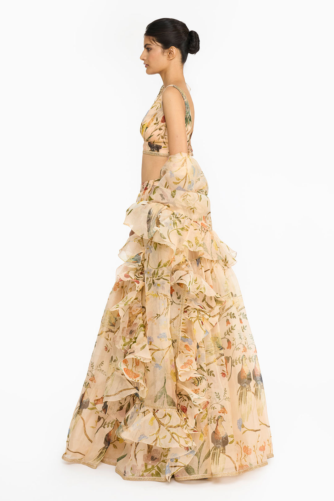 Peach Chinoiserie Lehenga