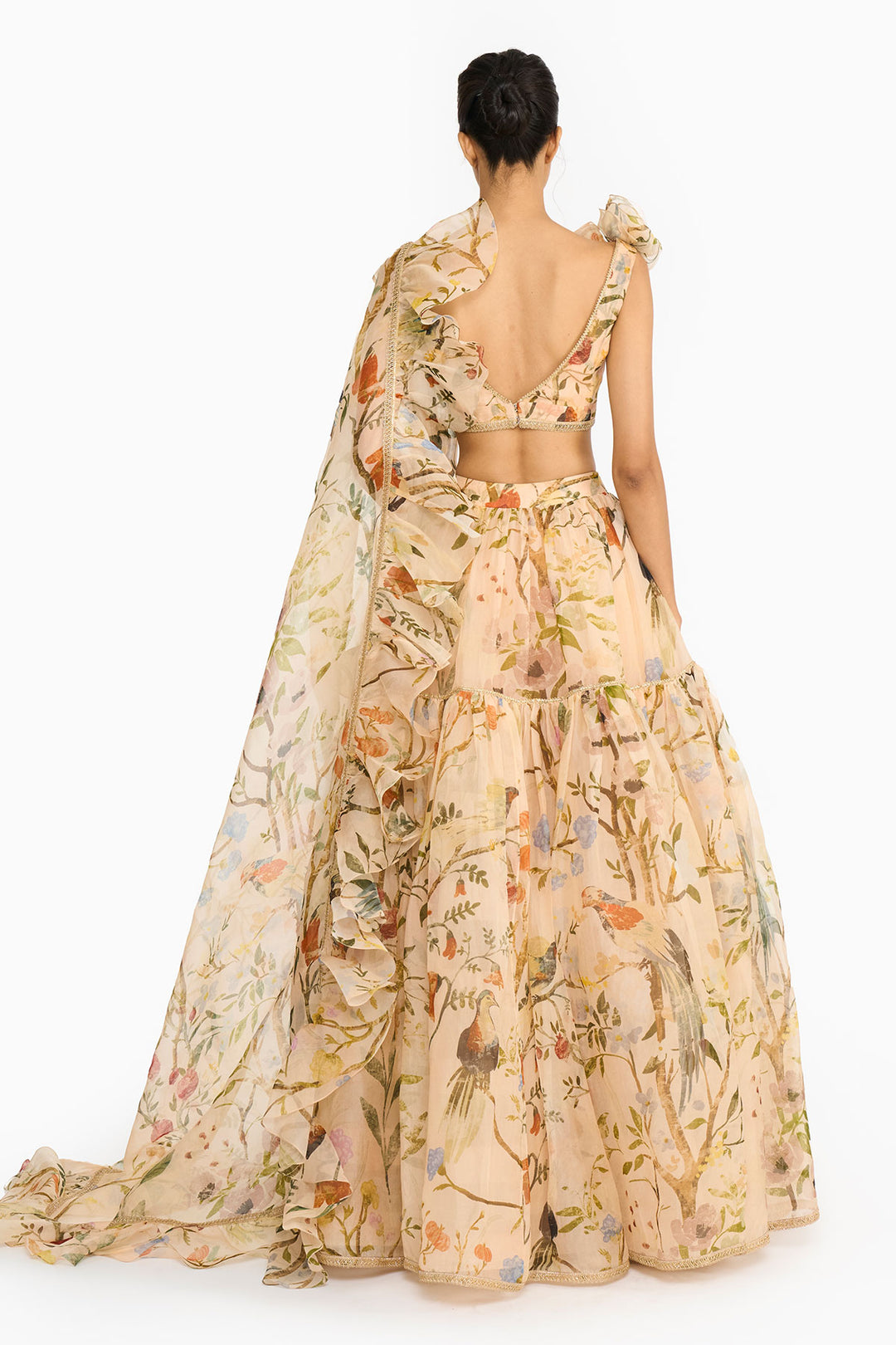 Peach Chinoiserie Lehenga