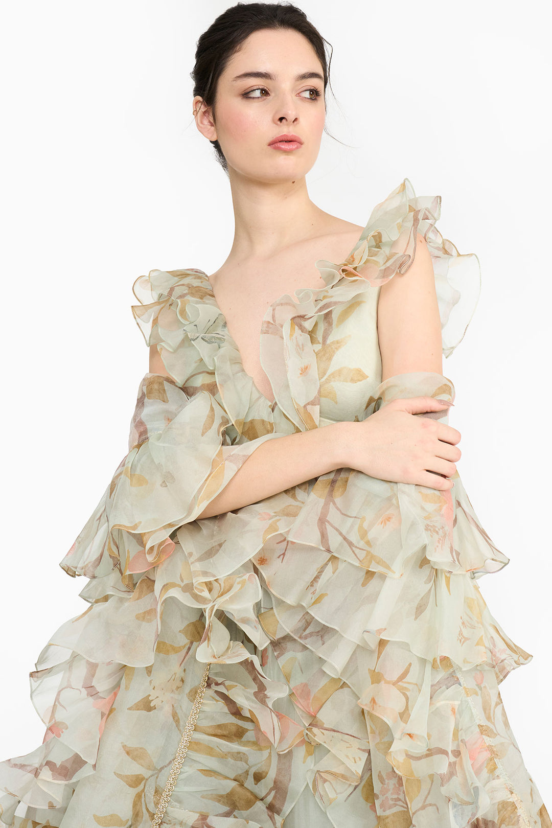 Light Teal Chinoiserie Lehenga