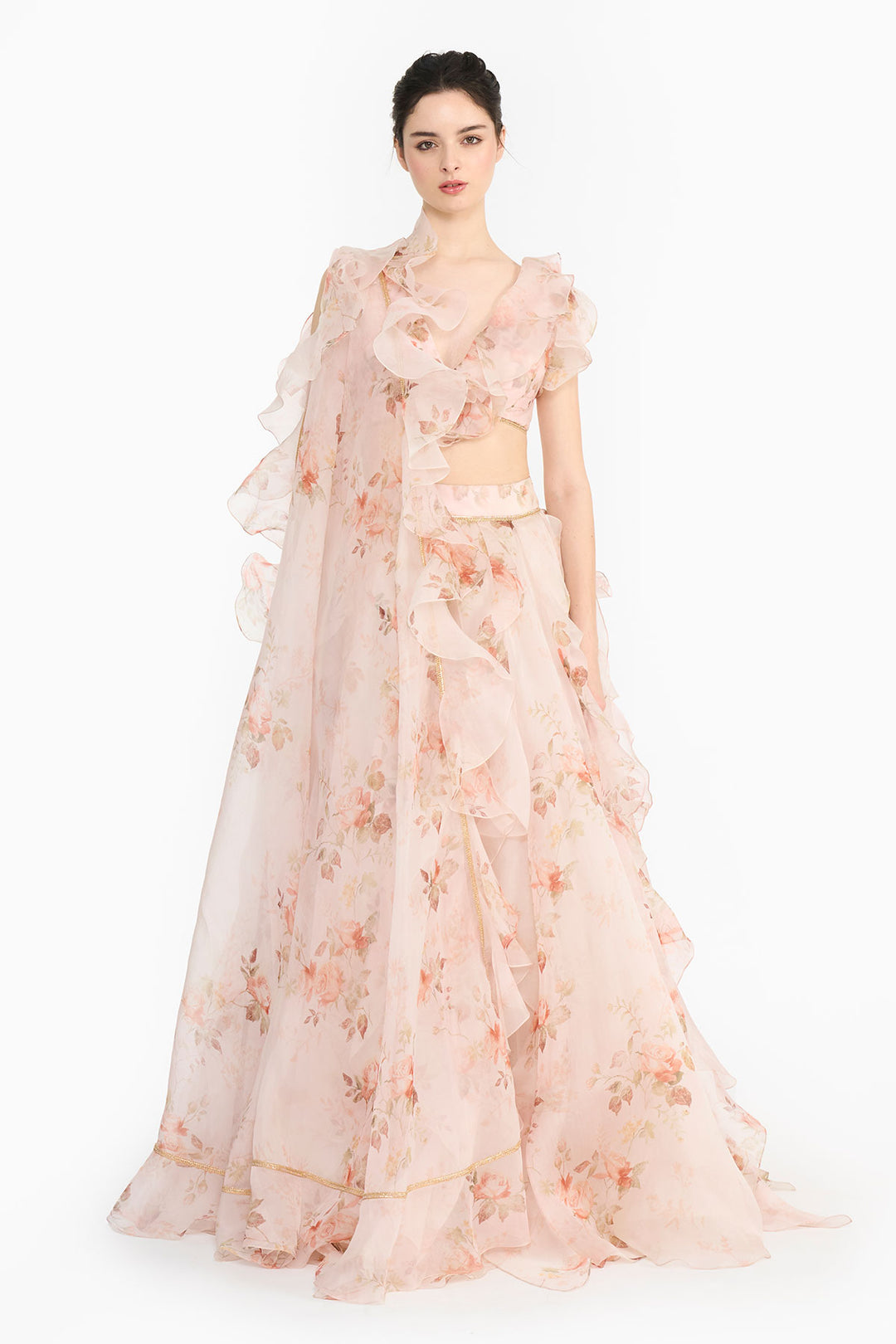 Pink Vintage Rose Lehenga