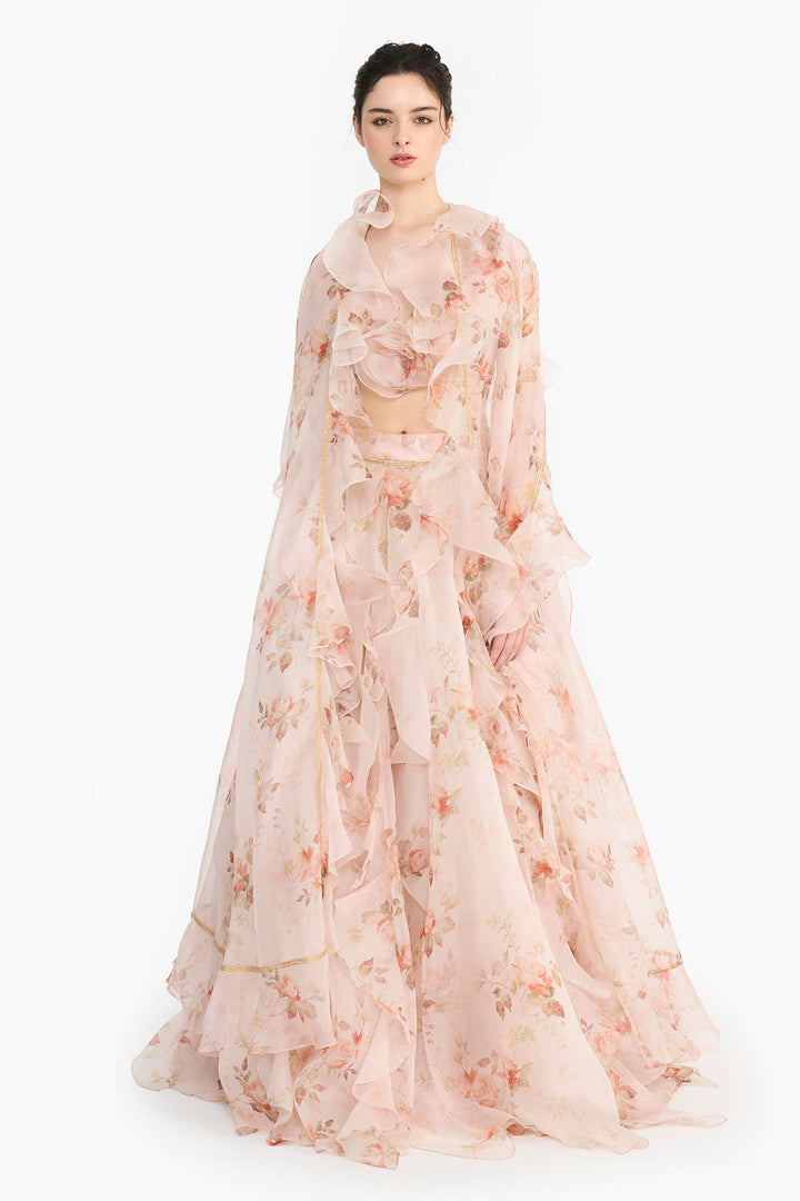 Pink Vintage Rose Lehenga