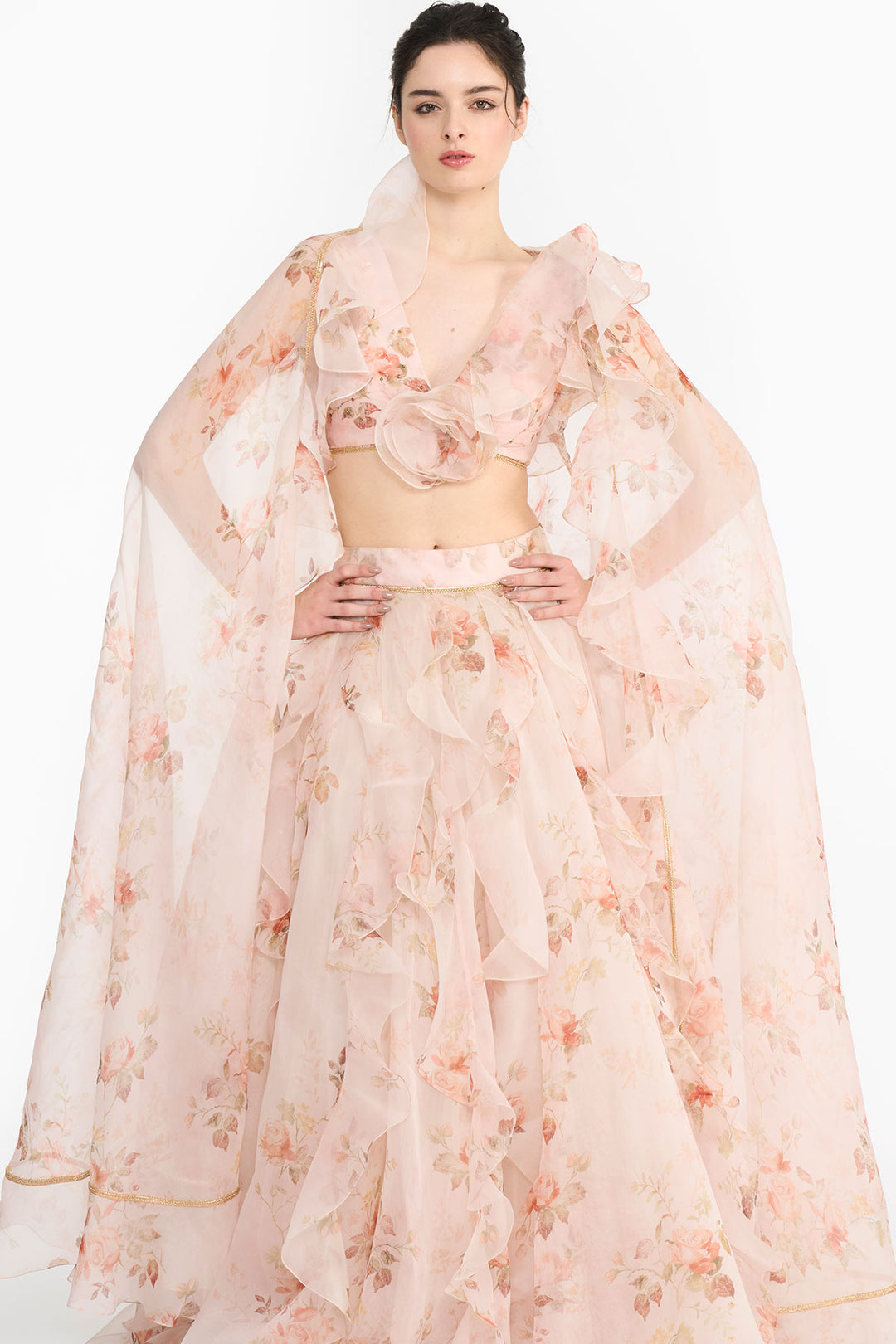 Pink Vintage Rose Lehenga