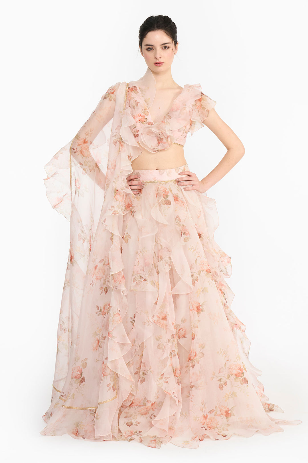 Pink Vintage Rose Lehenga