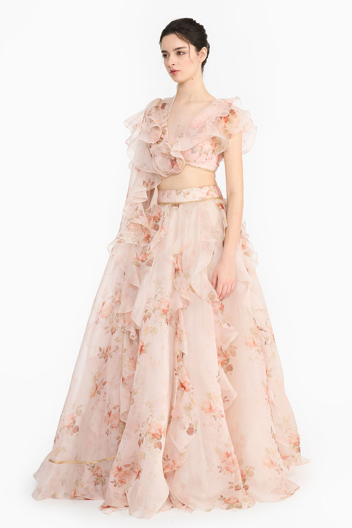 Pink Vintage Rose Lehenga