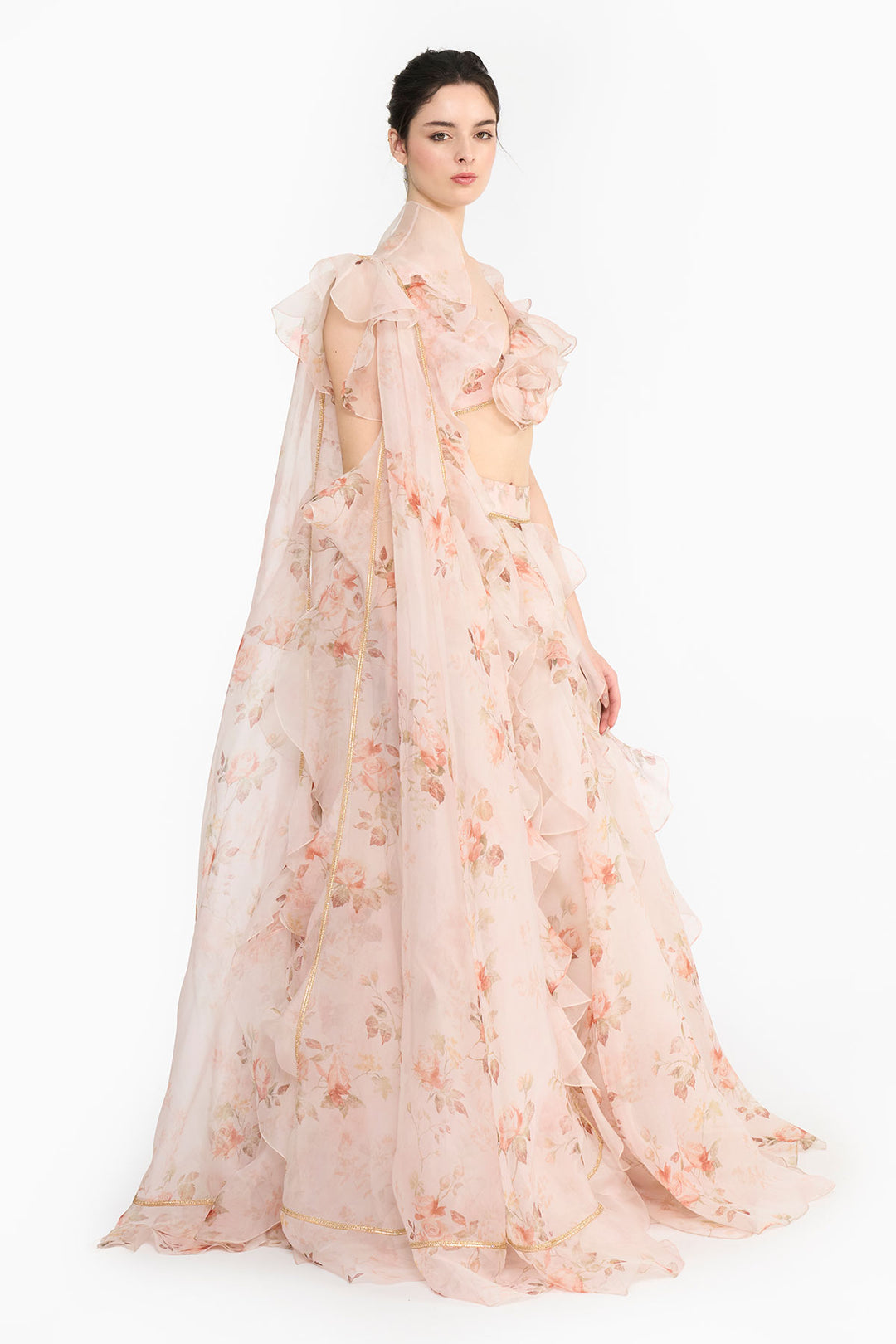 Pink Vintage Rose Lehenga