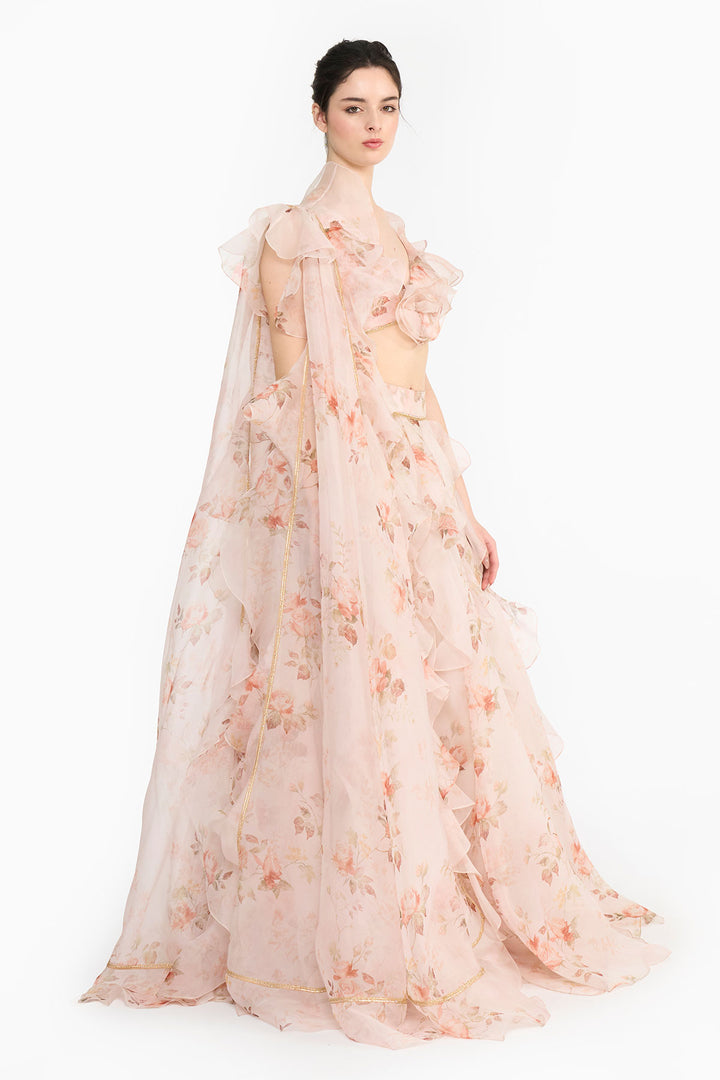 Pink Vintage Rose Lehenga