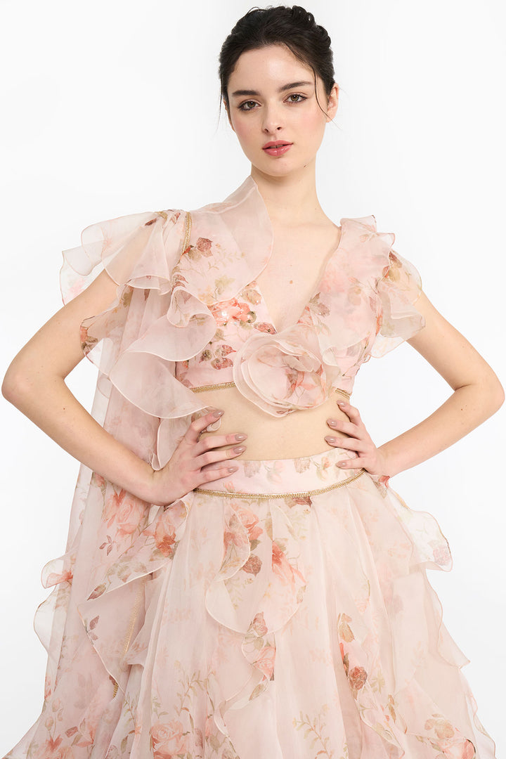 Pink Vintage Rose Lehenga