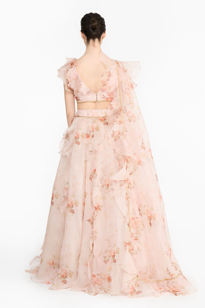 Pink Vintage Rose Lehenga
