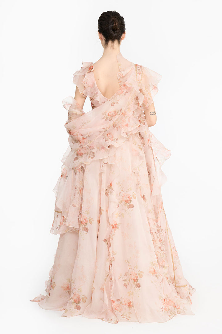 Pink Vintage Rose Lehenga