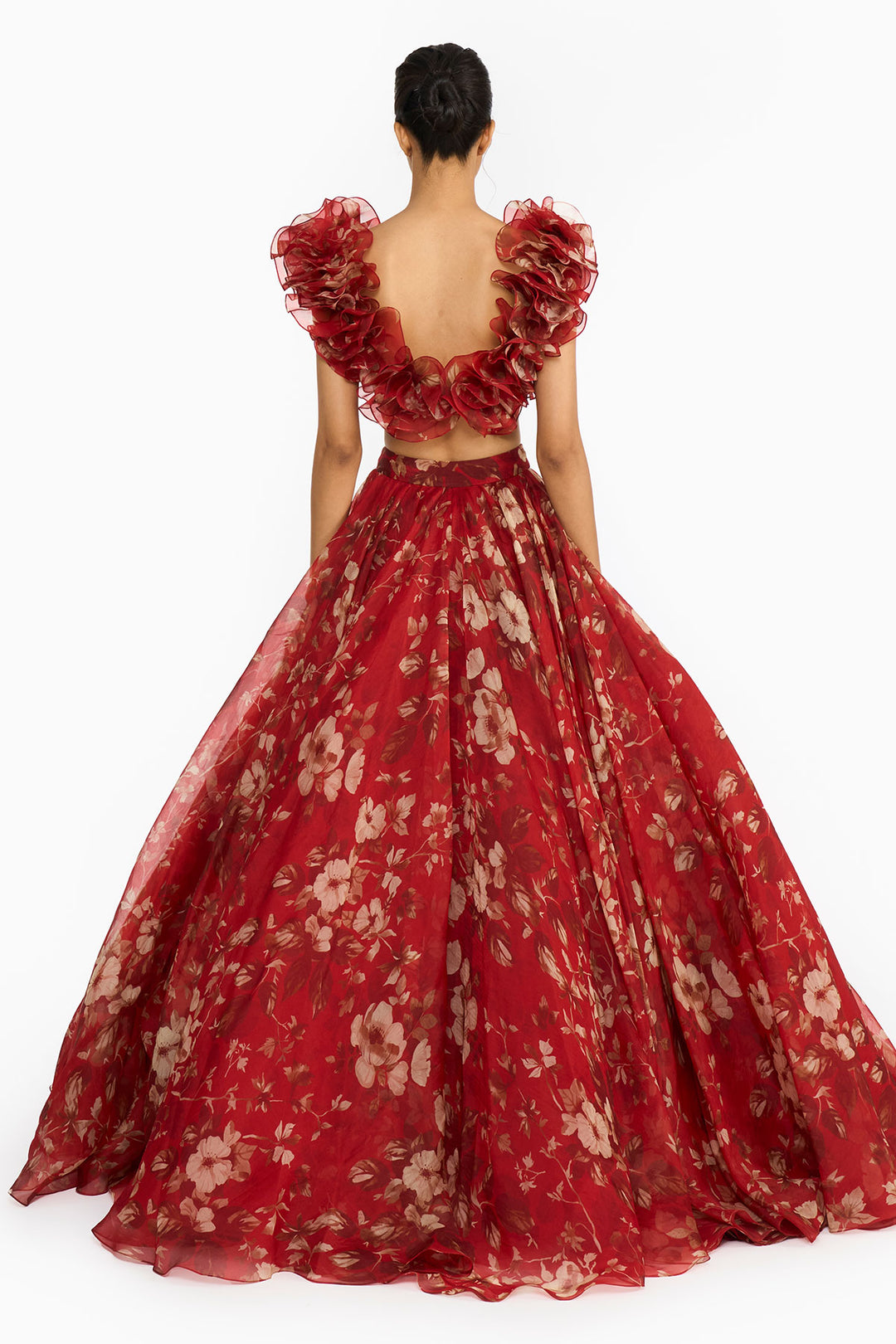 Red Forest Lehenga
