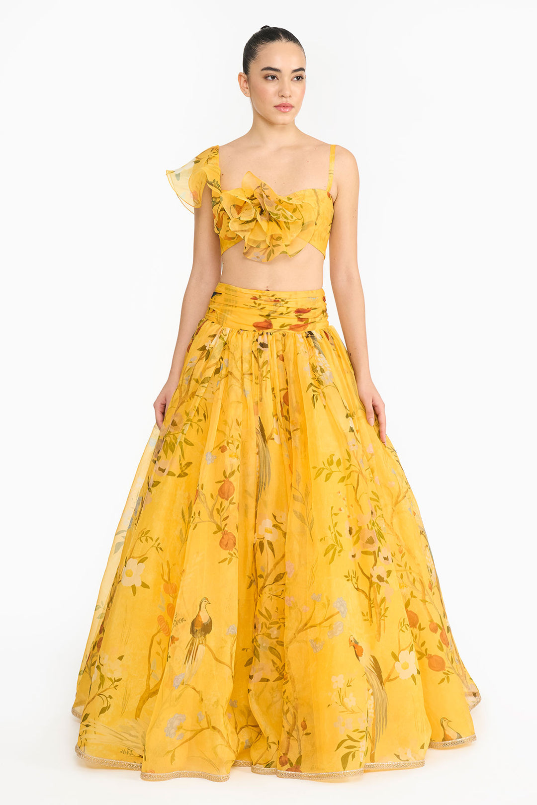 Yellow Chinoiserie Lehenga