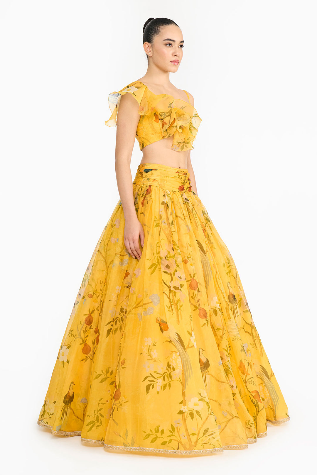 Yellow Chinoiserie Lehenga