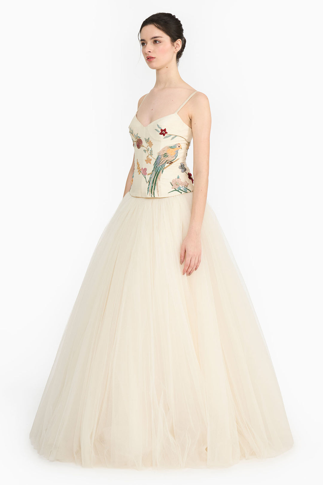 Ivory Chinoiserie Corset  And Skirt