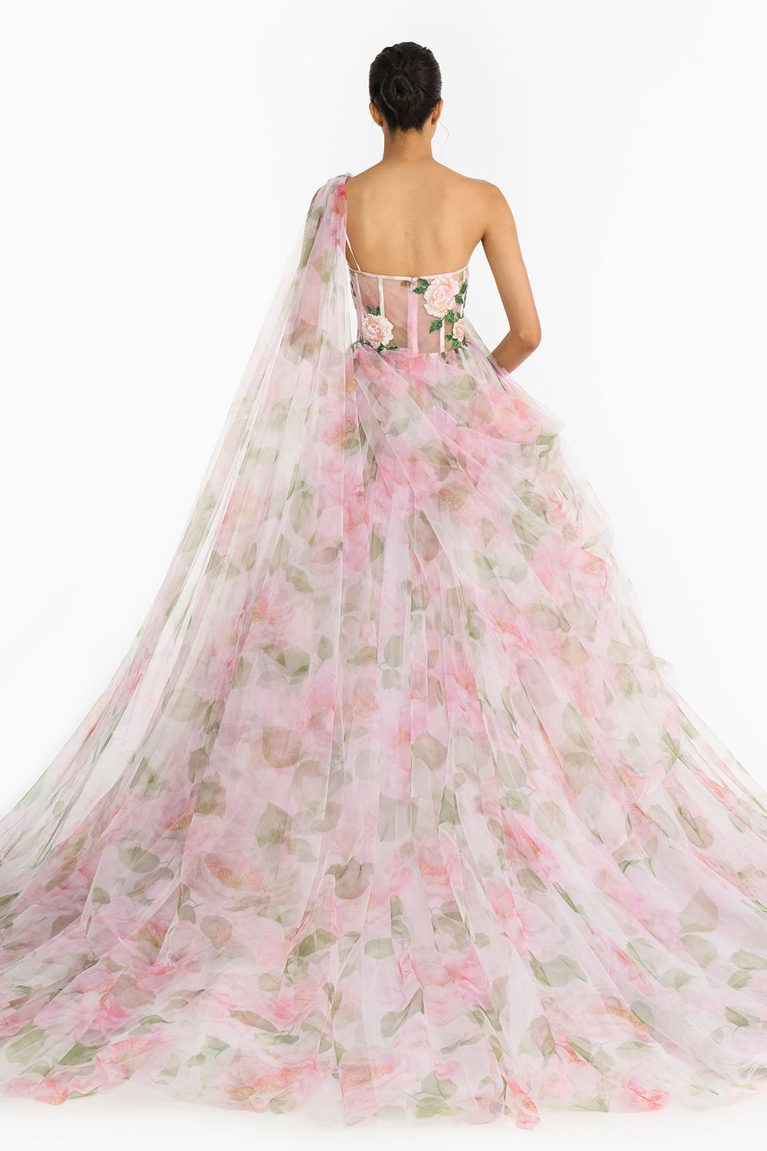 Pink Indian Rose Corset  Lehenga Saree