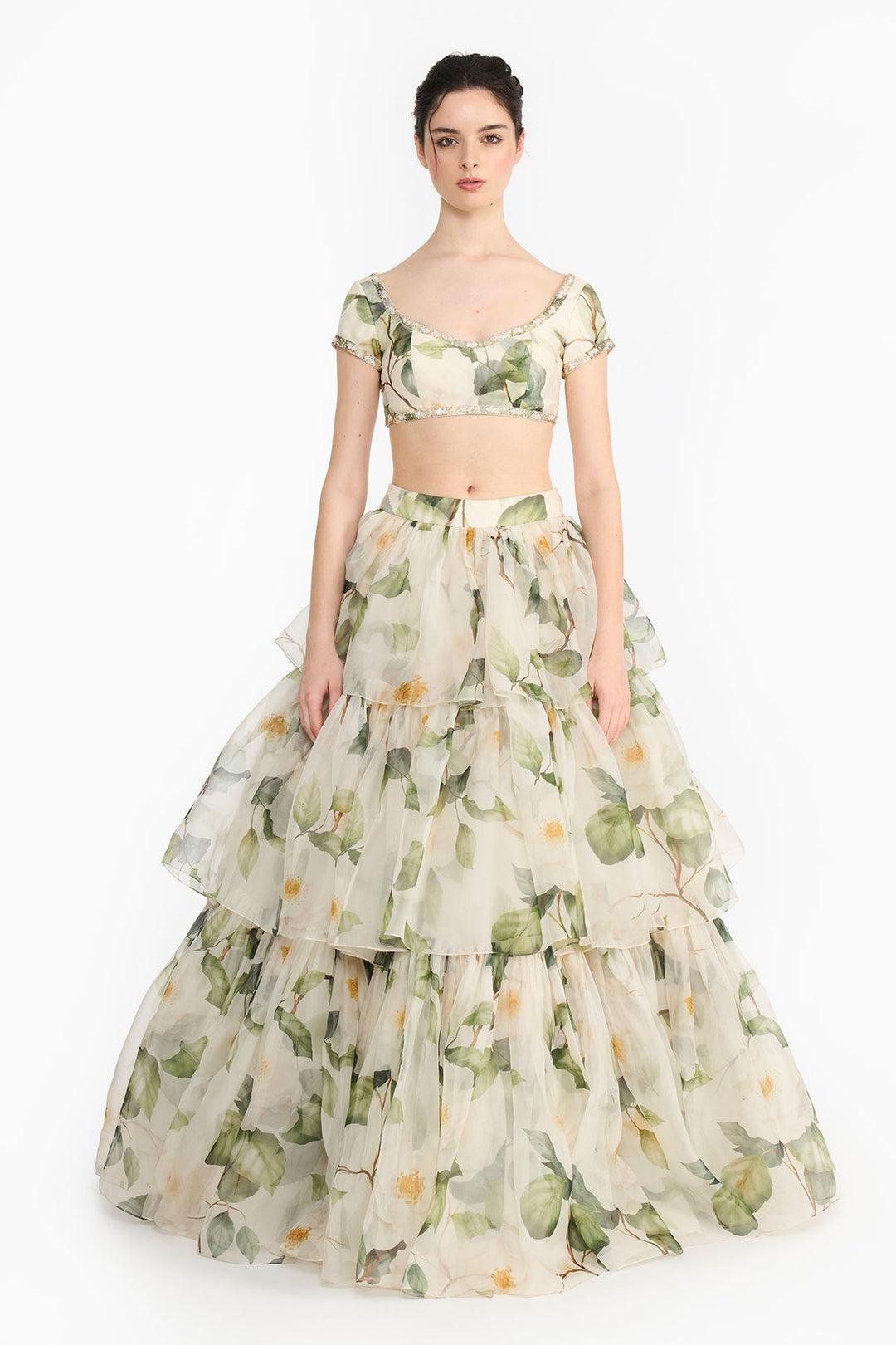 White Indian Rose Lehenga