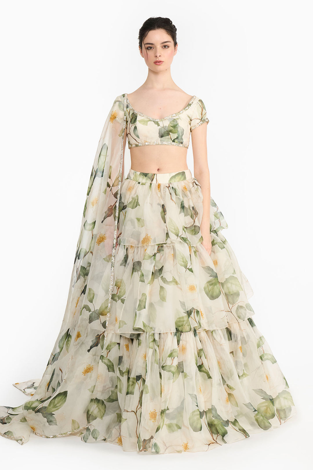 White Indian Rose Lehenga