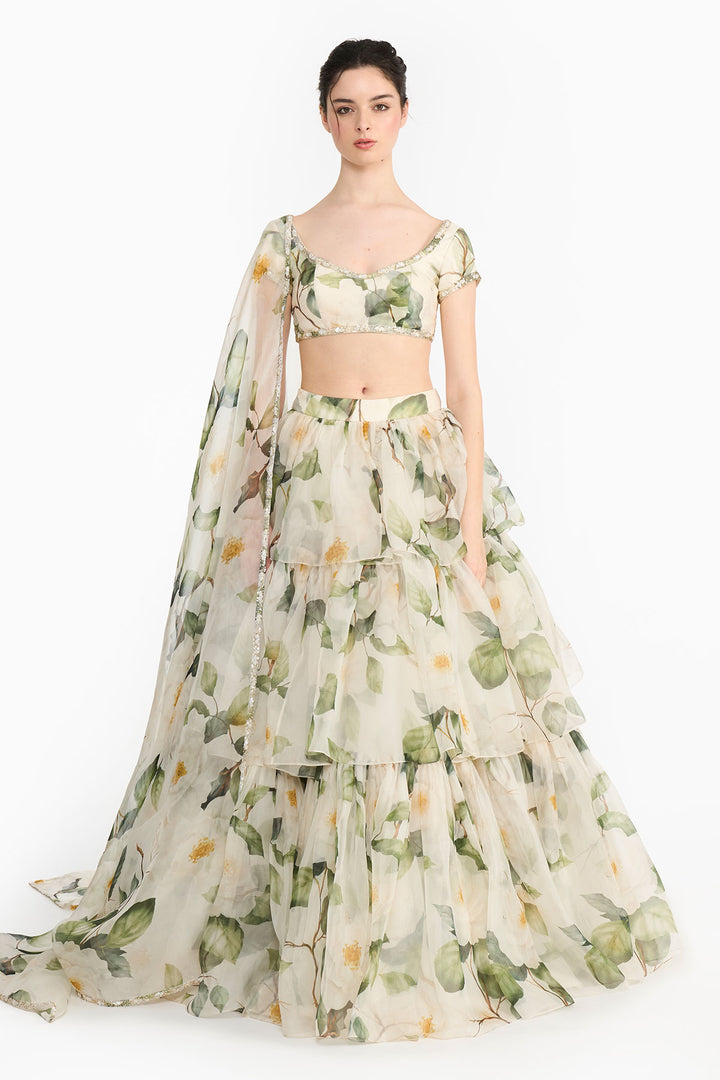 White Indian Rose Lehenga