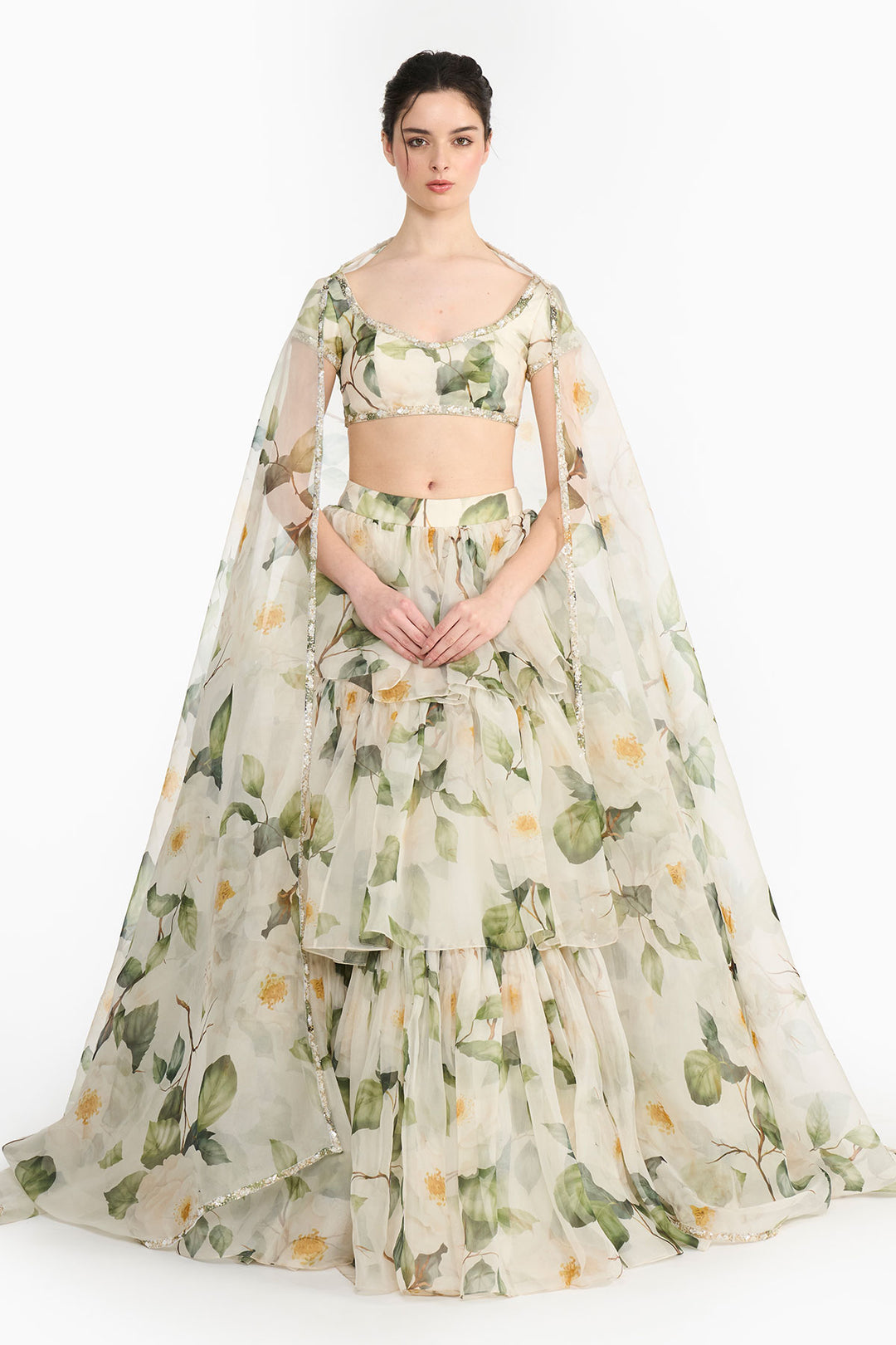 White Indian Rose Lehenga