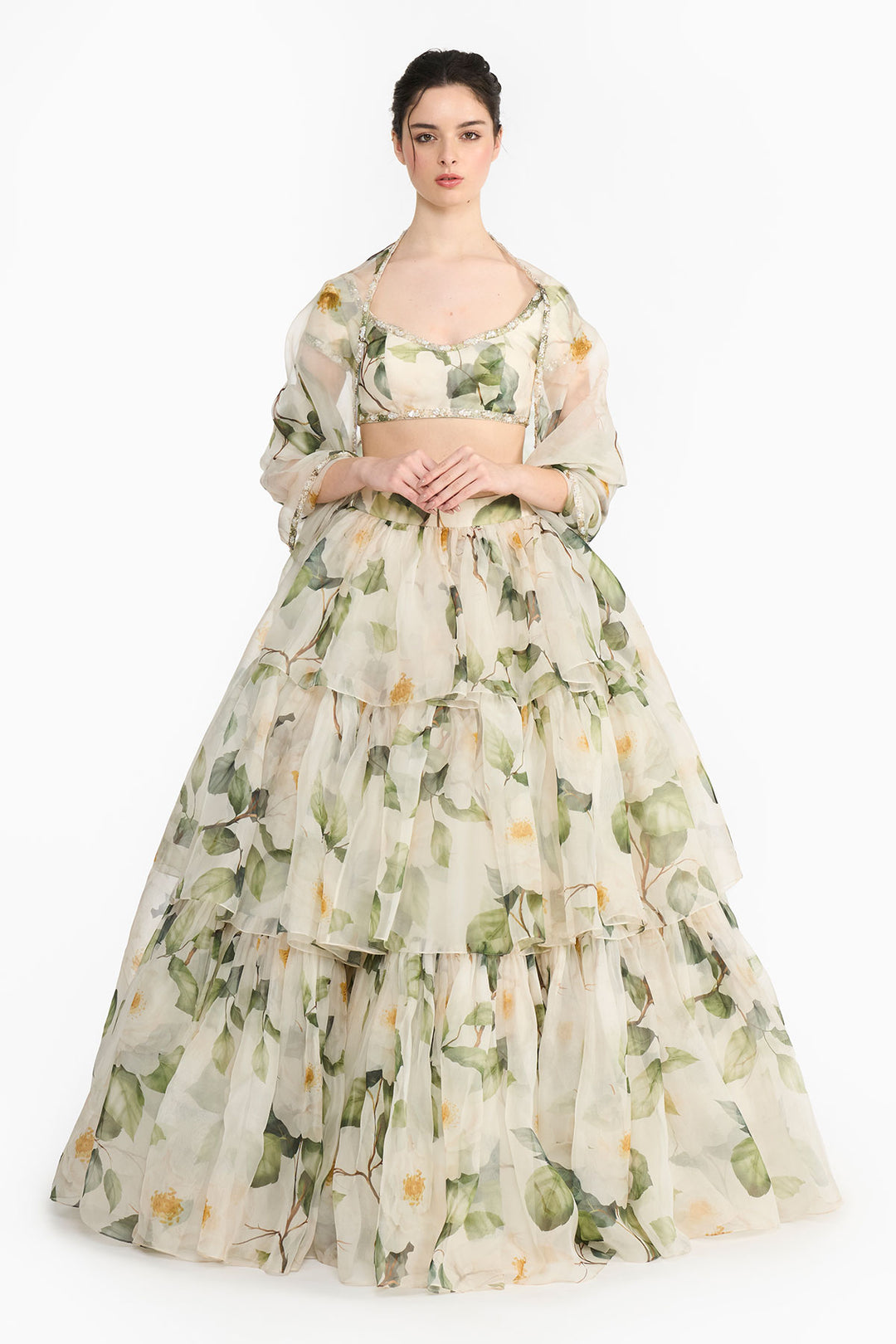 White Indian Rose Lehenga