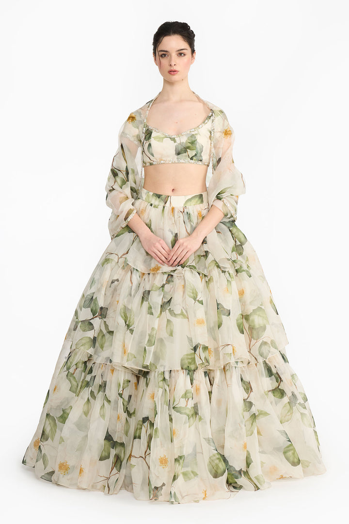 White Indian Rose Lehenga