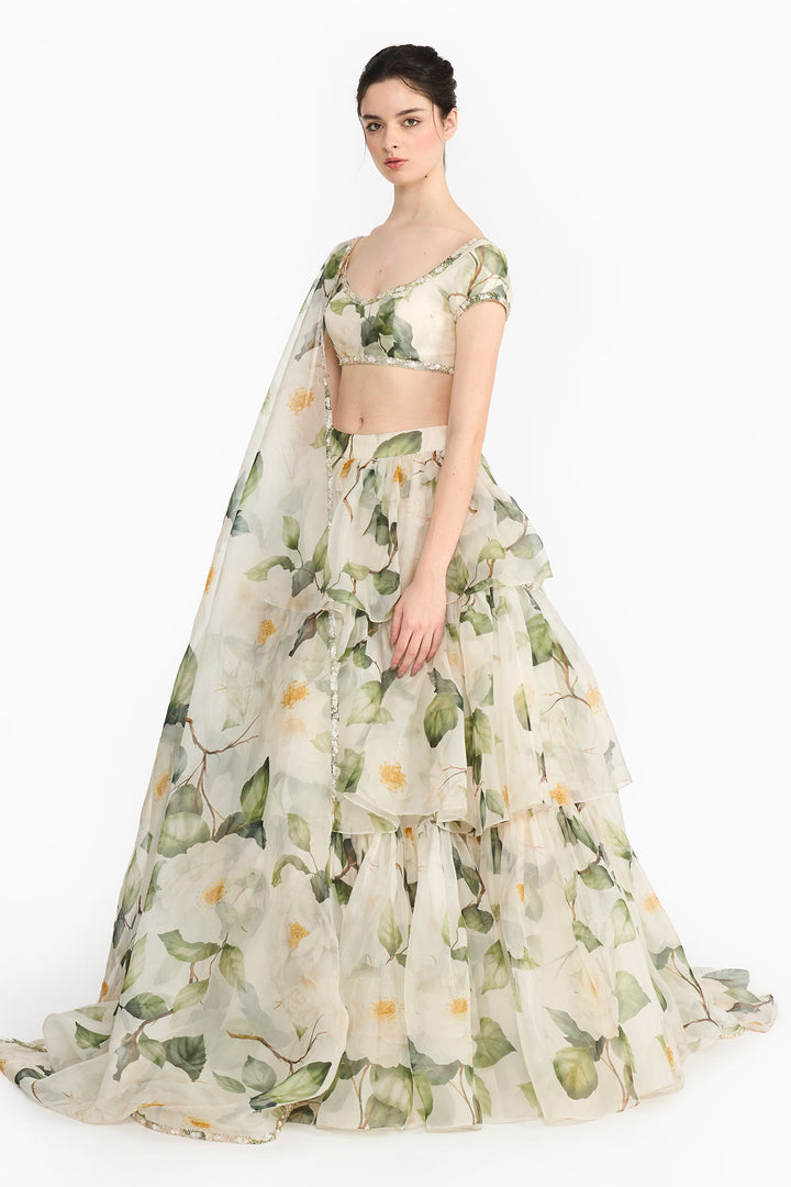 White Indian Rose Lehenga