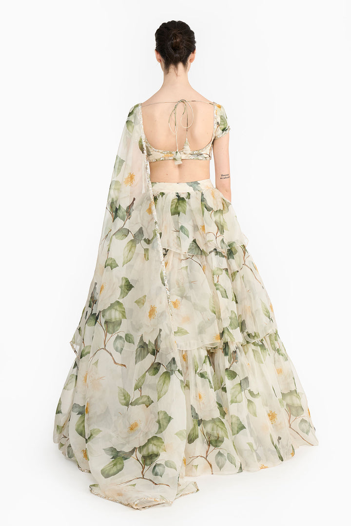 White Indian Rose Lehenga