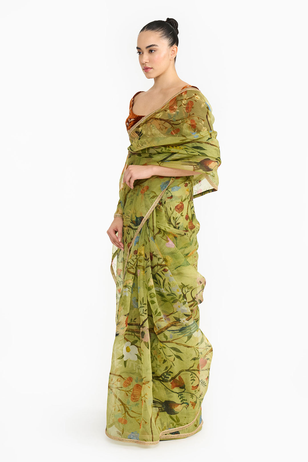Green Chinoiserie Saree
