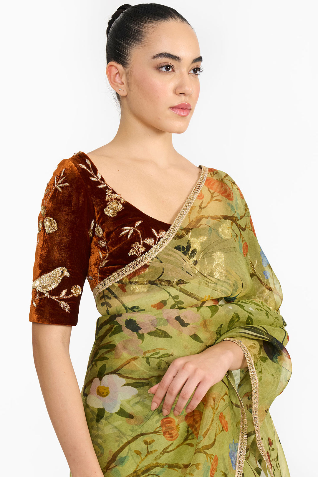 Green Chinoiserie Saree