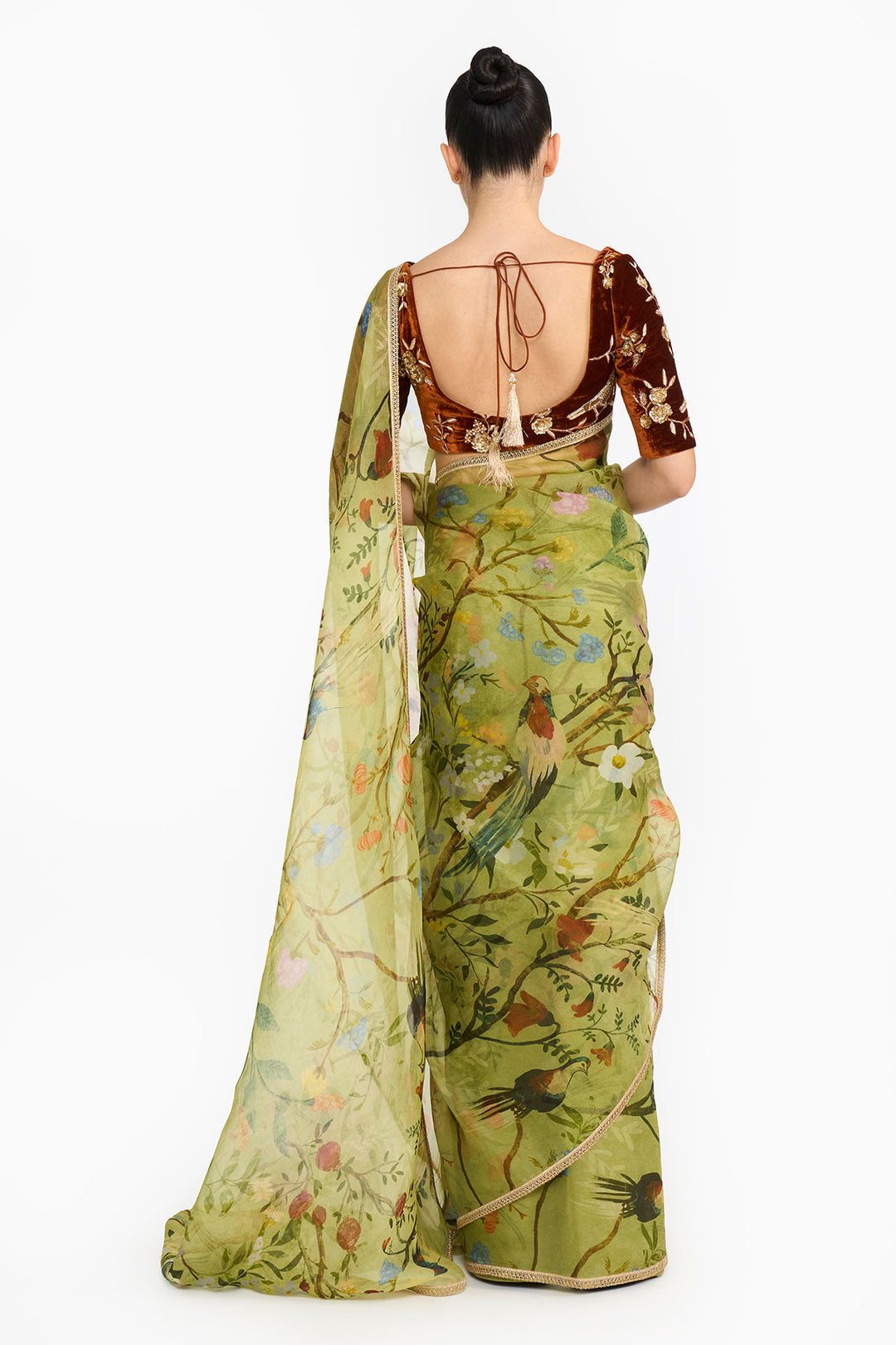 Green Chinoiserie Saree
