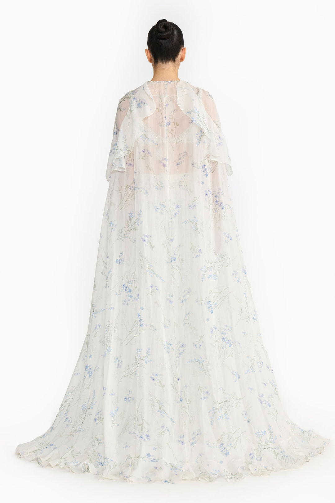 Lavender Cape Chiffon Lehenga