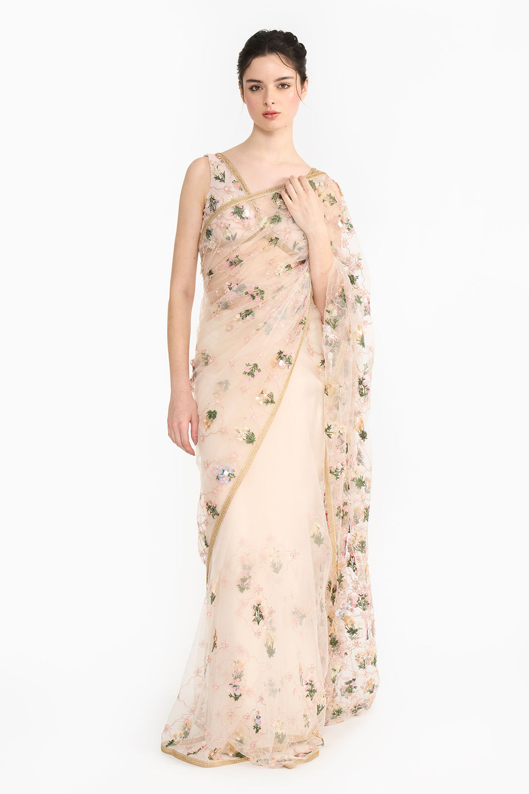 Lattice Saree   With Blouse A