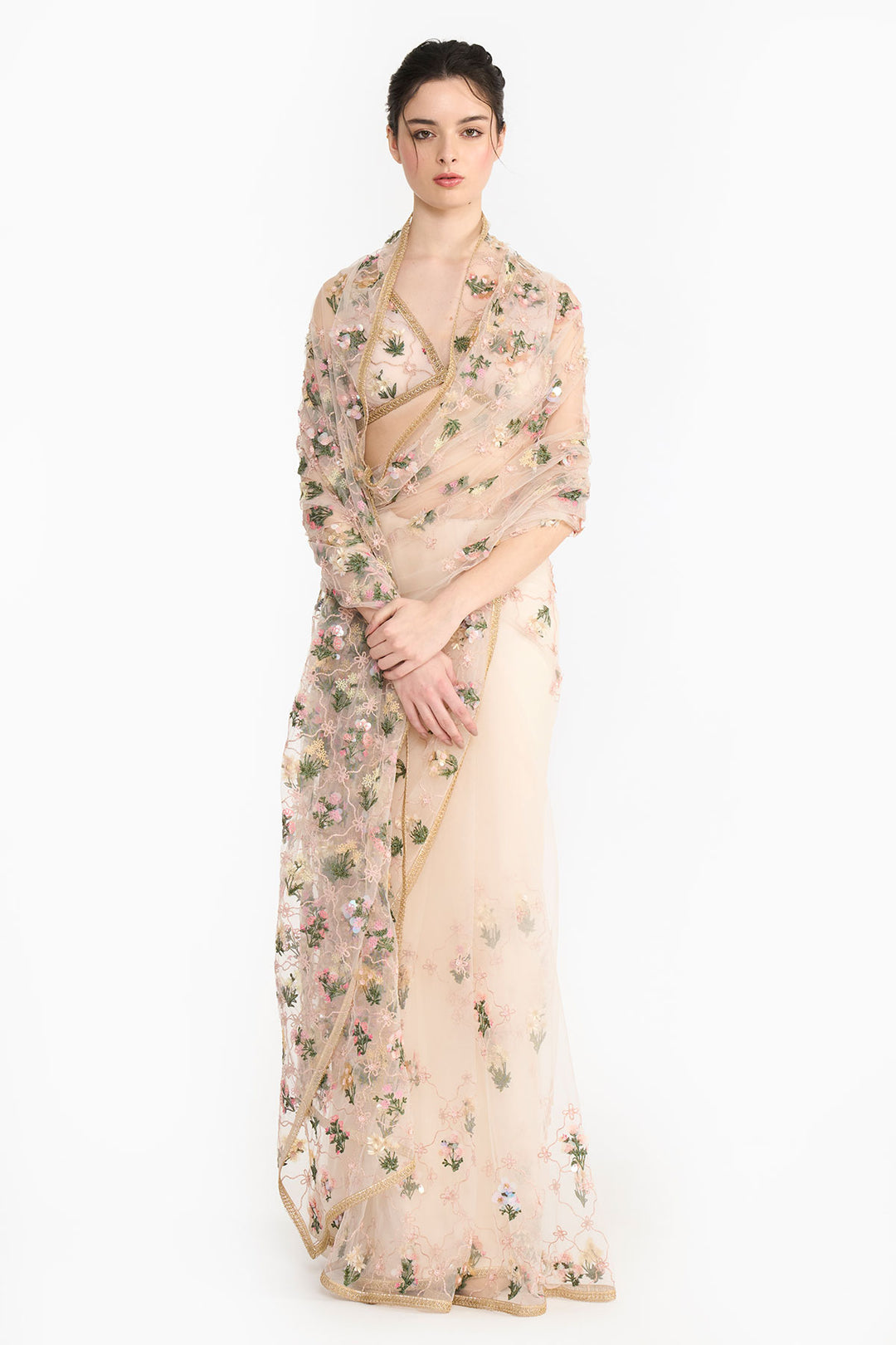 Lattice Saree   With Blouse A