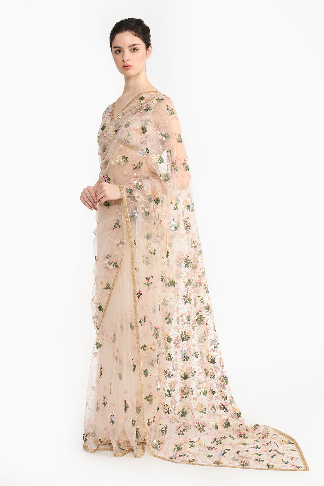 Lattice Saree   With Blouse A