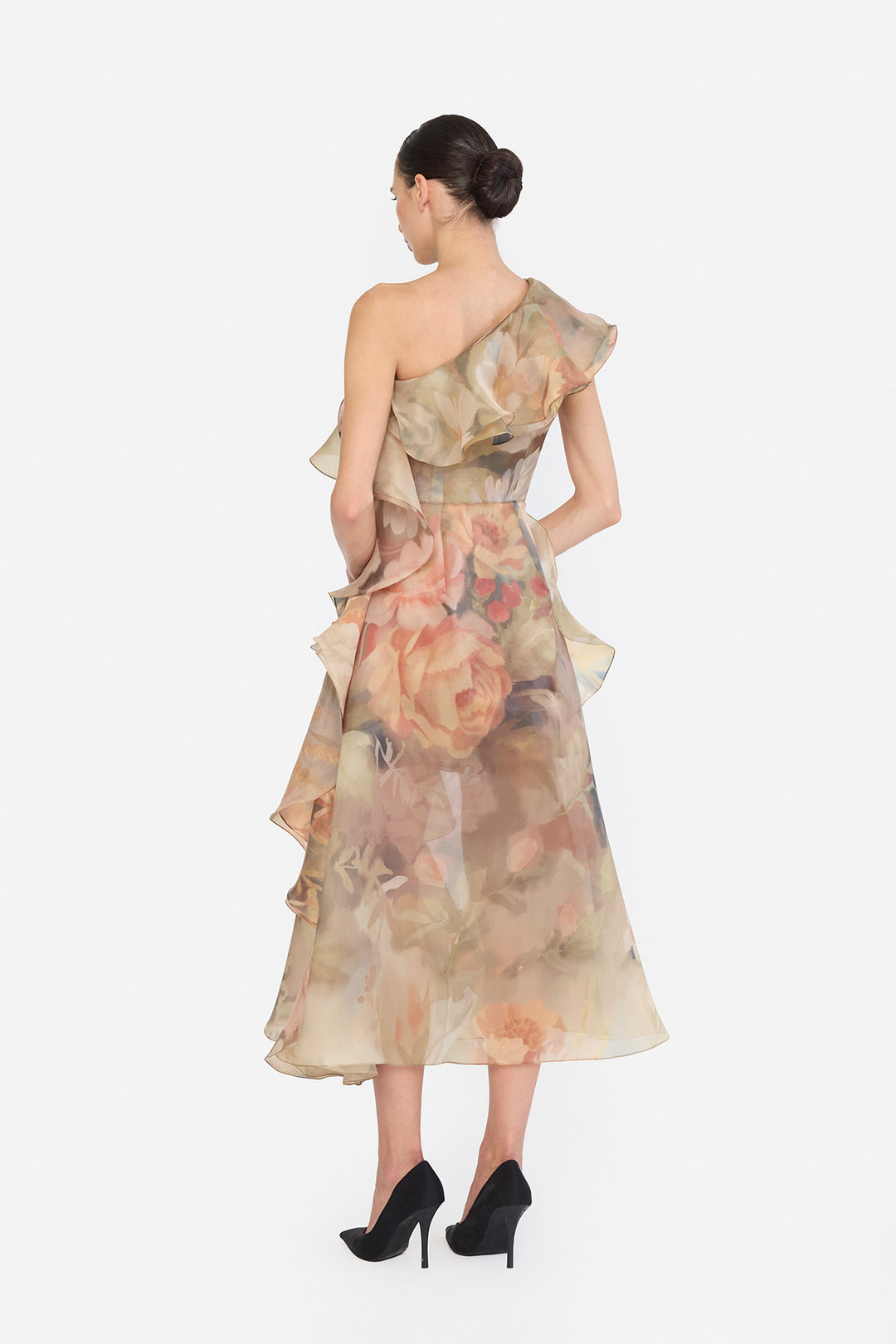 ONE SHOULDER RUFFLE DRESS