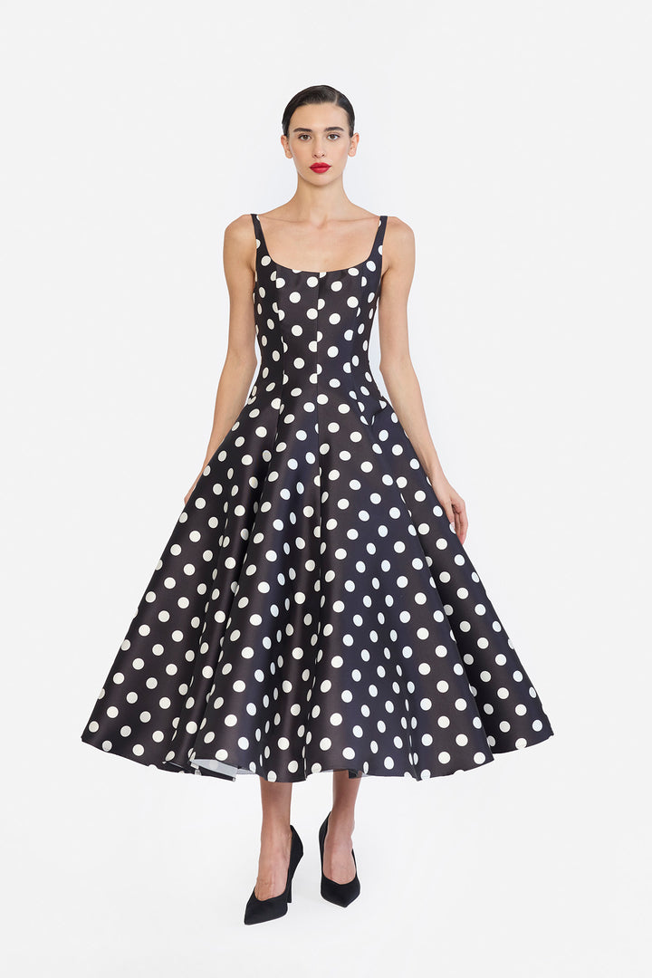 PANELLED FLARED MIDI