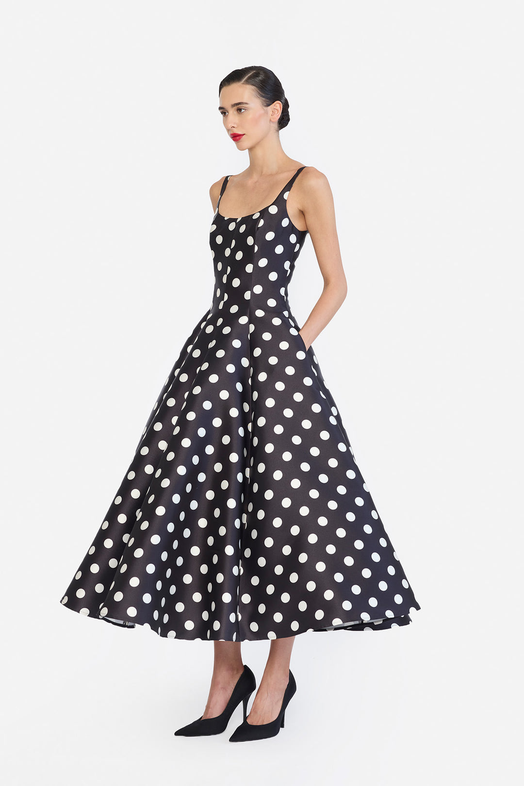 PANELLED FLARED MIDI