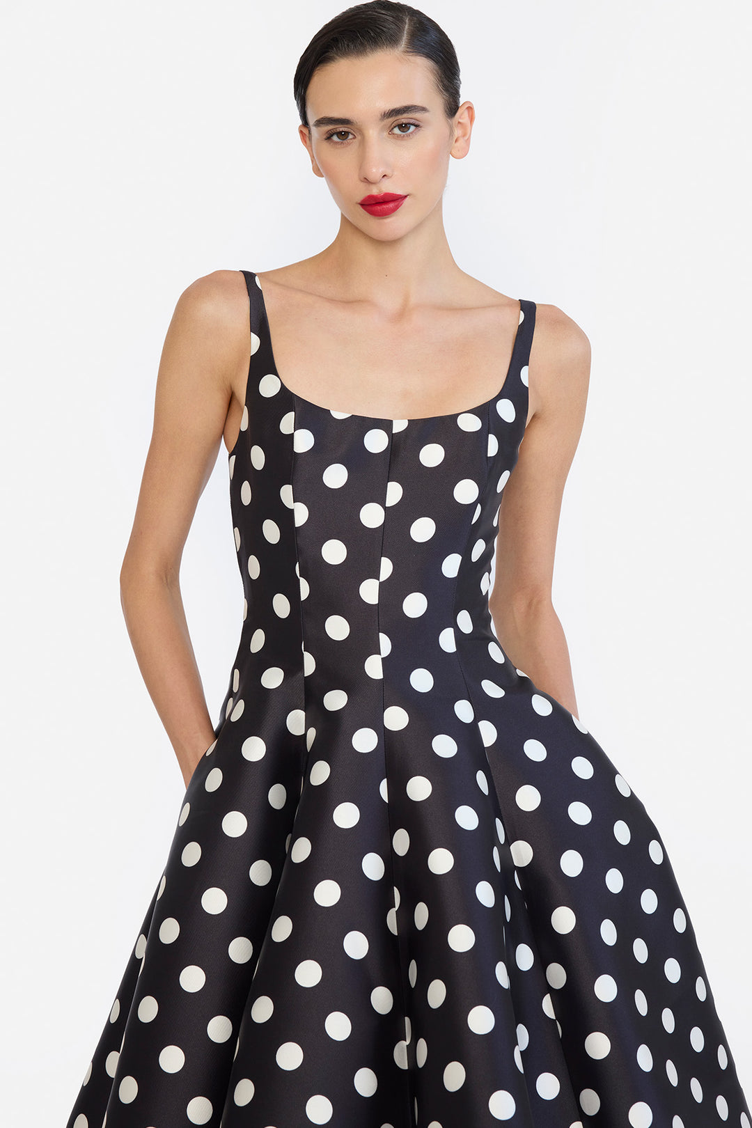 PANELLED FLARED MIDI