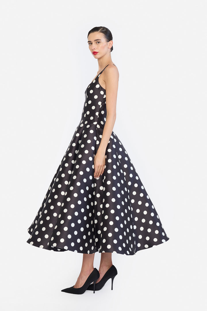 PANELLED FLARED MIDI