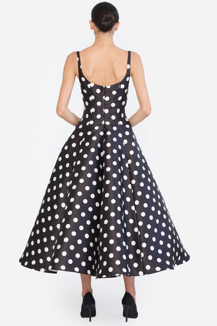 PANELLED FLARED MIDI