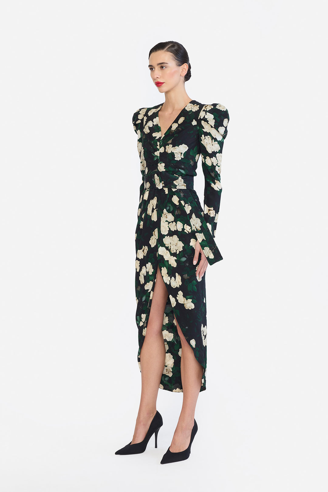DEEP V-NECK HIGH LOW HEM DRESS