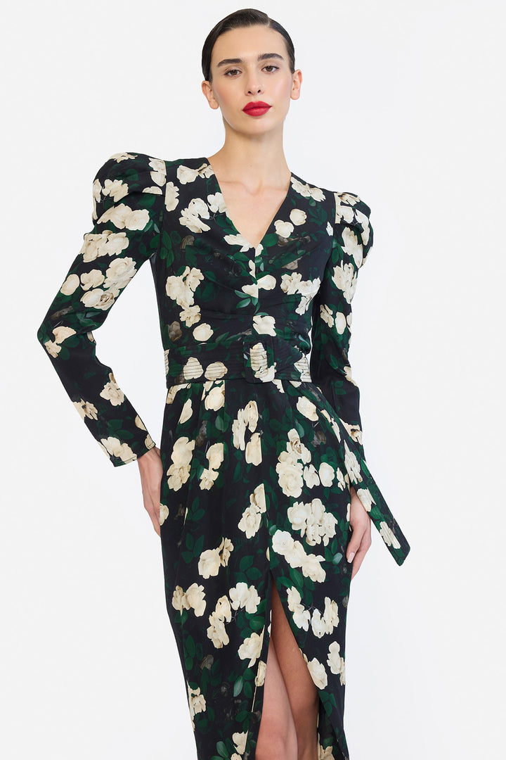 DEEP V-NECK HIGH LOW HEM DRESS