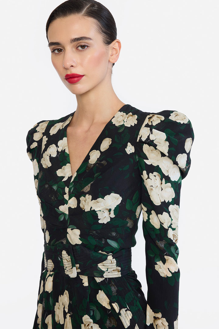 DEEP V-NECK HIGH LOW HEM DRESS