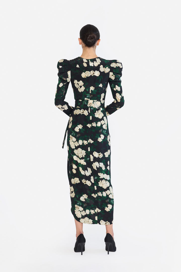 DEEP V-NECK HIGH LOW HEM DRESS