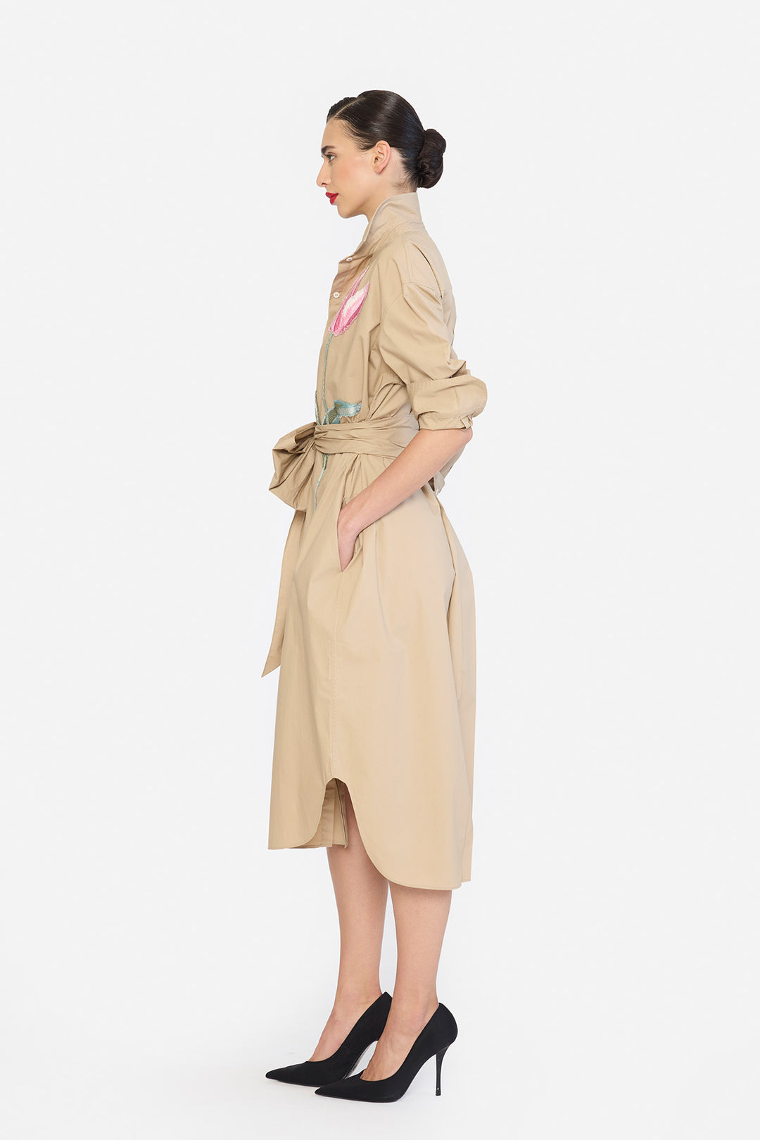 OVERSIZED TEA LENGTH SHIRT DRESS