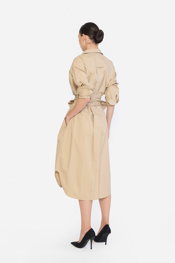 OVERSIZED TEA LENGTH SHIRT DRESS