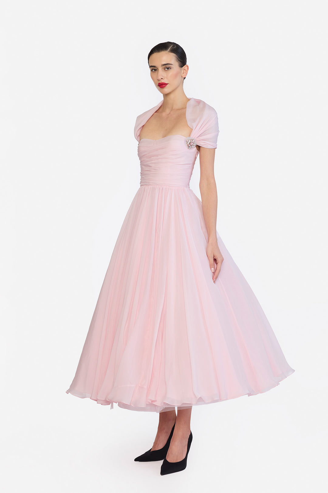 CORSETED DRAPED MIDI