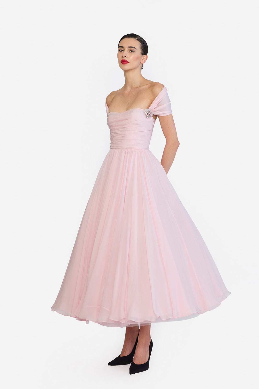CORSETED DRAPED MIDI