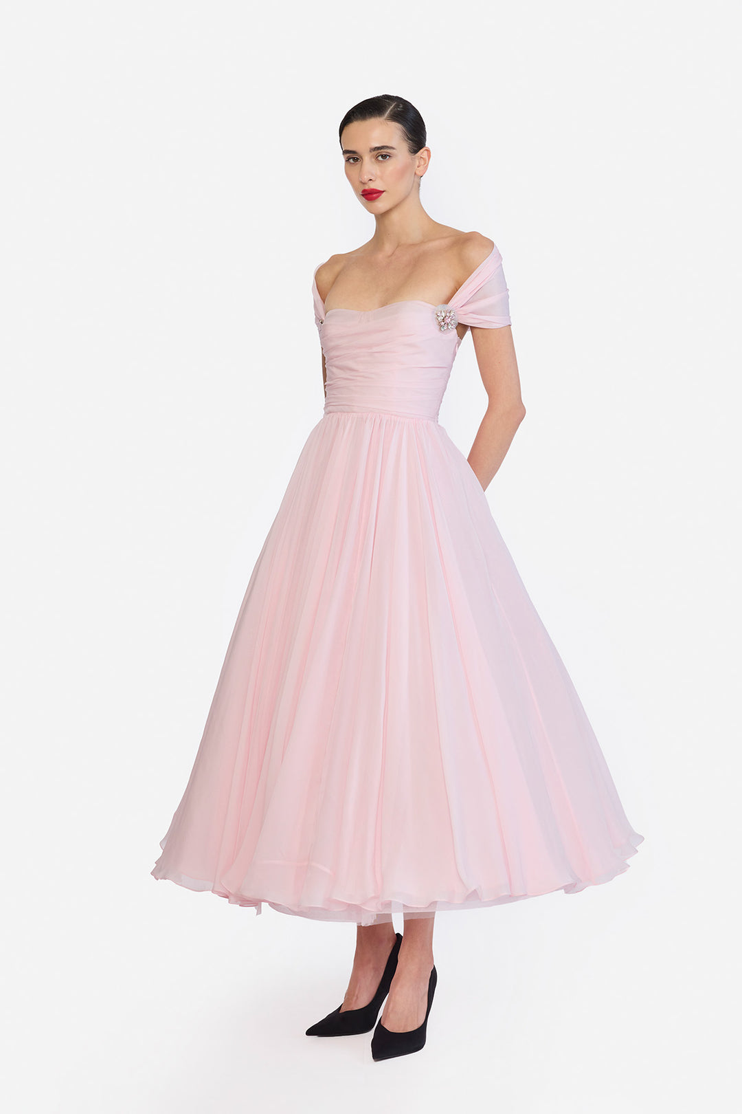 CORSETED DRAPED MIDI